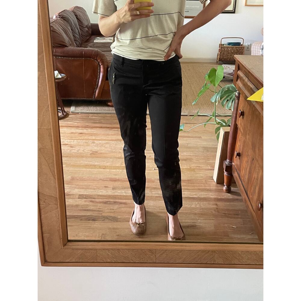 Brunello Cucinelli Black Cotton Slim Slacks Mid Rise
